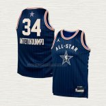 Camiseta Giannis Antetokounmpo NO 34 Nino Milwaukee Bucks All Star 2024 Azul