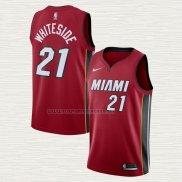 Camiseta Hassan Whiteside NO 21 Miami Heat Statement Rojo