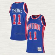 Camiseta Isiah Thomas NO 11 Detroit Pistons Mitchell & Ness 1988-89 Azul