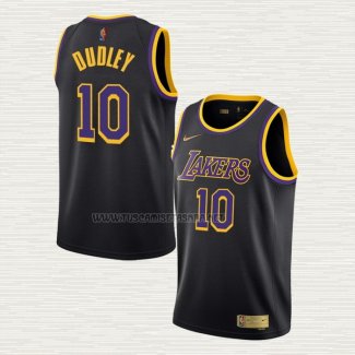 Camiseta Jared Dudley NO 10 Los Angeles Lakers Earned 2020-21 Negro