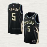 Camiseta Jevon Carter NO 5 Milwaukee Bucks Statement 2022-23 Negro