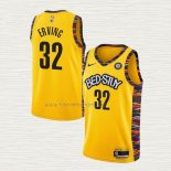 Camiseta Julius Erving NO 32 Brooklyn Nets Ciudad 2020-21 Amarillo