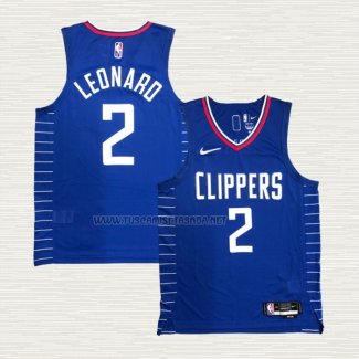 Camiseta Kawhi Leonard NO 2 Los Angeles Clippers Icon Autentico 2020-21 Azul