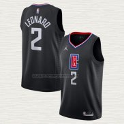 Camiseta Kawhi Leonard NO 2 Los Angeles Clippers Statement 2020-21 Negro