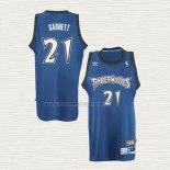 Camiseta Kevin Garnett NO 21 Minnesota Timberwolves Retro Azul