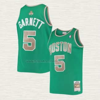 Camiseta Kevin Garnett NO 5 Boston Celtics Mitchell & Ness 2007-08 Verde