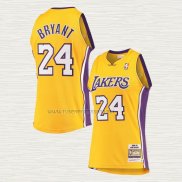 Camiseta Kobe Bryant NO 24 Los Angeles Lakers Mitchell & Ness 2008-09 Amarillo