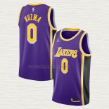 Camiseta Kyle Kuzma NO 0 Los Angeles Lakers Statement 2020-21 Violeta