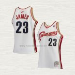 Camiseta LeBron James NO 23 Nino Cleveland Cavaliers Mitchell & Ness 2003-04 Blanco