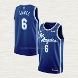 Camiseta LeBron James NO 6 Los Angeles Lakers Classic 2021-22 Azul