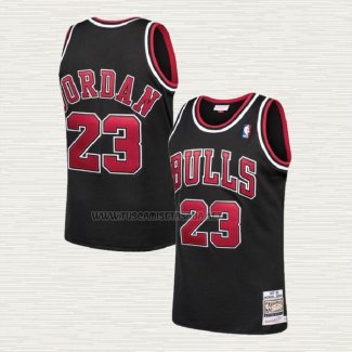 Camiseta Michael Jordan NO 23 Chicago Bulls Retro Negro
