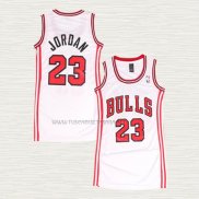 Camiseta Michael Jordan NO 23 Mujer Chicago Bulls Icon Blanco