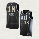 Camiseta Mouhamed Gueye NO 18 Atlanta Hawks Ciudad 2023-24 Negro