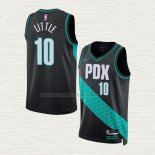 Camiseta Nassir Little NO 10 Portland Trail Blazers Ciudad 2022-23 Negro