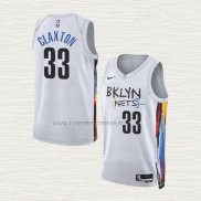 Camiseta Nicolas Claxton NO 33 Brooklyn Nets Ciudad 2022-23 Blanco