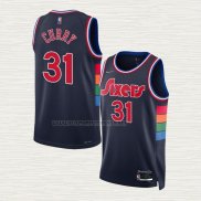 Camiseta Seth Curry NO 31 Philadelphia 76ers Ciudad 2021-22 Azul