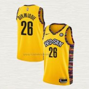 Camiseta Spencer Dinwiddie NO 26 Brooklyn Nets Ciudad 2020-21 Amarillo