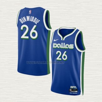 Camiseta Spencer Dinwiddie NO 26 Dallas Mavericks Ciudad 2022-23 Azul