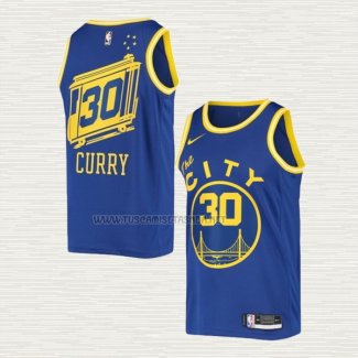 Camiseta Stephen Curry NO 30 Golden State Warriors Hardwood Classics 2020-21 Azul