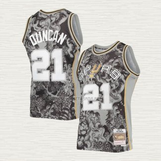 Camiseta Tim Duncan NO 21 San Antonio Spurs Special Year Of The Tiger Negro