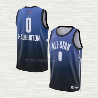 Camiseta Tyrese Haliburton NO 0 Indiana Pacers All Star 2023 Azul