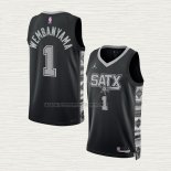 Camiseta Victor Wembanyama NO 1 San Antonio Spurs Statement 2022-23 Negro