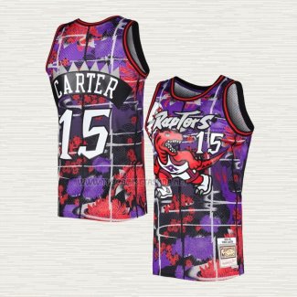 Camiseta Vince Carter NO 15 Toronto Raptors Mitchell & Ness Lunar New Year Violeta