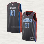 Camiseta Aaron Wiggins NO 21 Oklahoma City Thunder Ciudad 2022-23 Gris