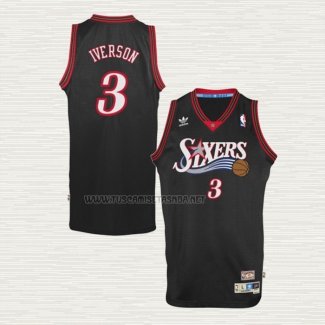 Camiseta Allen Iverson NO 3 Philadelphia 76ers Retro Negro