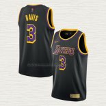 Camiseta Anthony Davis NO 3 Los Angeles Lakers Earned 2020-21 Negro