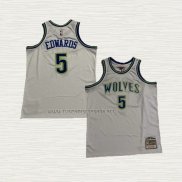 Camiseta Anthony Edwards NO 5 Minnesota Timberwolves Mitchell & Ness 2023-24 Blanco