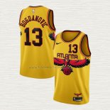 Camiseta Bogdan Bogdanovic NO 13 Atlanta Hawks Ciudad 2021-22 Amarillo