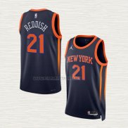 Camiseta Cam Reddish NO 21 New York Knicks Statement 2022-23 Negro