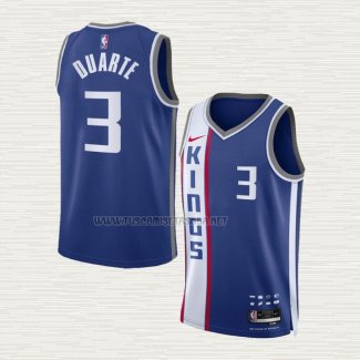 Camiseta Chris Duarte NO 3 Sacramento Kings Ciudad 2023-24 Azul