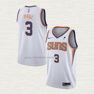 Camiseta Chris Paul NO 3 Phoenix Suns Association 2021 Blanco