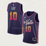 Camiseta Damion Lee NO 10 Phoenix Suns Ciudad 2023-24 Violeta