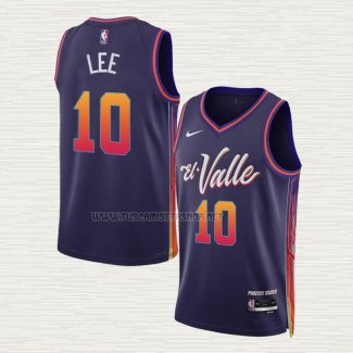 Camiseta Damion Lee NO 10 Phoenix Suns Ciudad 2023-24 Violeta