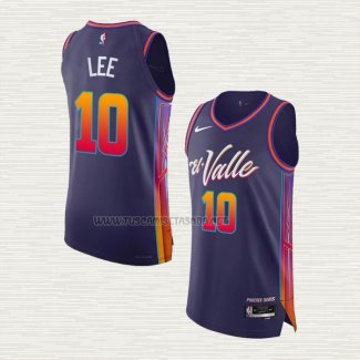 Camiseta Damion Lee NO 10 Phoenix Suns Ciudad Autentico 2023-24 Violeta