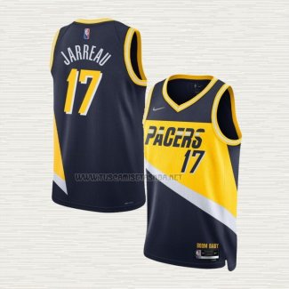 Camiseta DeJon Jarreau NO 17 Indiana Pacers Ciudad 2021-22 Azul