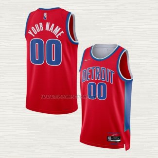 Camiseta Detroit Pistons Personalizada Ciudad 2021-22 Rojo