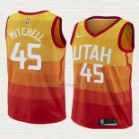 Camiseta Donovan Mitchell NO 45 Nino Utah Jazz Ciudad 2017-18 Naranja