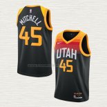 Camiseta Donovan Mitchell NO 45 Utah Jazz Ciudad 2020-21 Negro