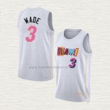 Camiseta Dwyane Wade NO 3 Miami Heat Ciudad 2022-23 Blanco