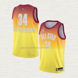 Camiseta Giannis Antetokounmpo NO 34 Milwaukee Bucks All Star 2023 Naranja