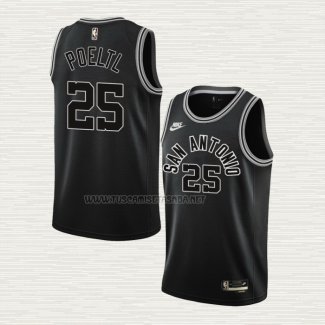 Camiseta Jakob Poeltl NO 25 San Antonio Spurs Classic 2022-23 Negro