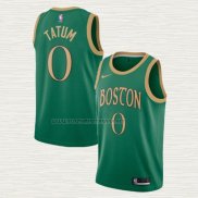 Camiseta Jayson Tatum NO 0 Boston Celtics Ciudad Verde