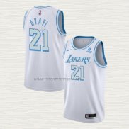 Camiseta Joel Ayayi NO 21 Los Angeles Lakers Ciudad 2021-22 Blanco