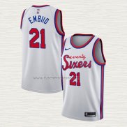 Camiseta Joel Embiid NO 21 Philadelphia 76ers Classic 2019-20 Blanco