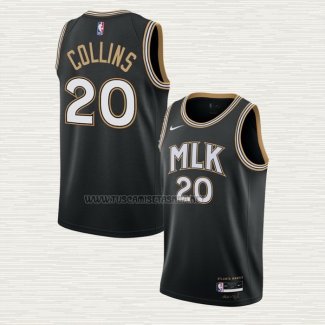 Camiseta John Collins NO 20 Atlanta Hawks Ciudad 2020-21 Negro