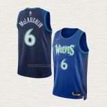 Camiseta Jordan McLaughlin NO 6 Minnesota Timberwolves Ciudad 2021-22 Azul